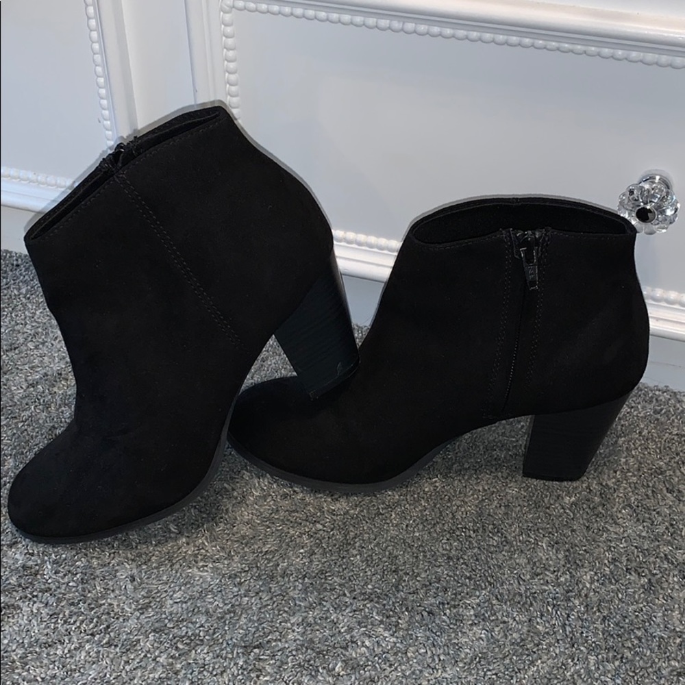 black booties. worn twice.